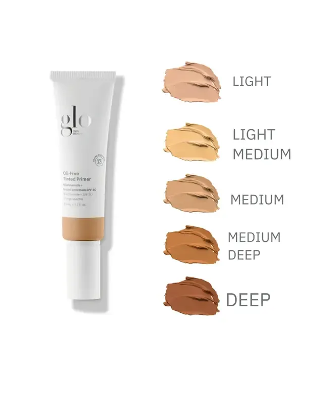 GLO SKIN BEAUTY - ATSPALVĮ SUTEIKIANTI MAKIAŽO BAZĖ BE ALIEJAUS SPF 30 / PROTECT+PREVENT OIL-FREE TINTED PRIMER SPF 30