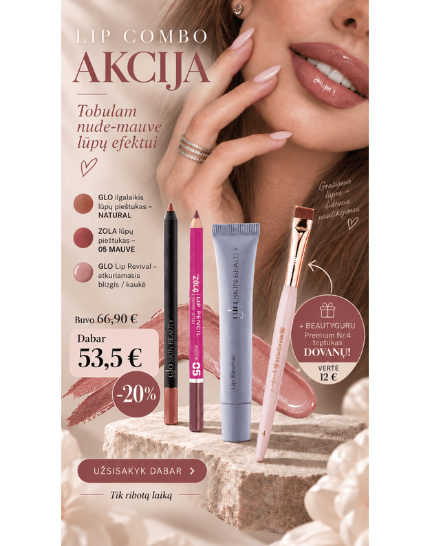 Gabrielės LIP COMBO nude mauve+ lip revival  + DOVANA!