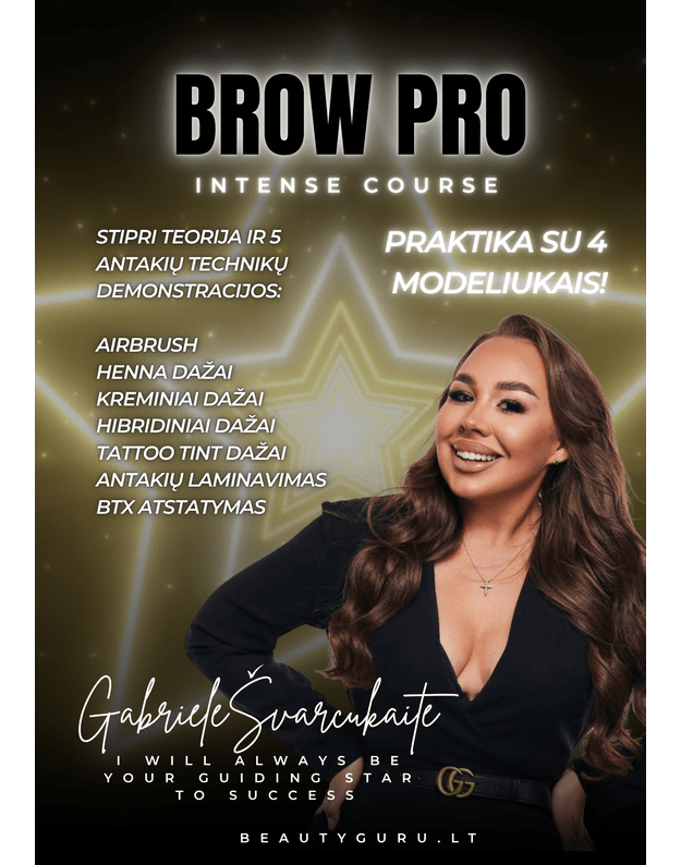 BROW PRO autoriniaiGabrielės Švarcukaitės antakių kursai- INDIVIDUALŪS 2 dienų mokymai