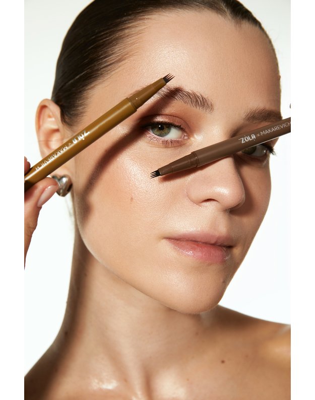 ZOLA x Makarevich Antakių pieštukas- flomasteris su Quad Brush (4 linijų) 