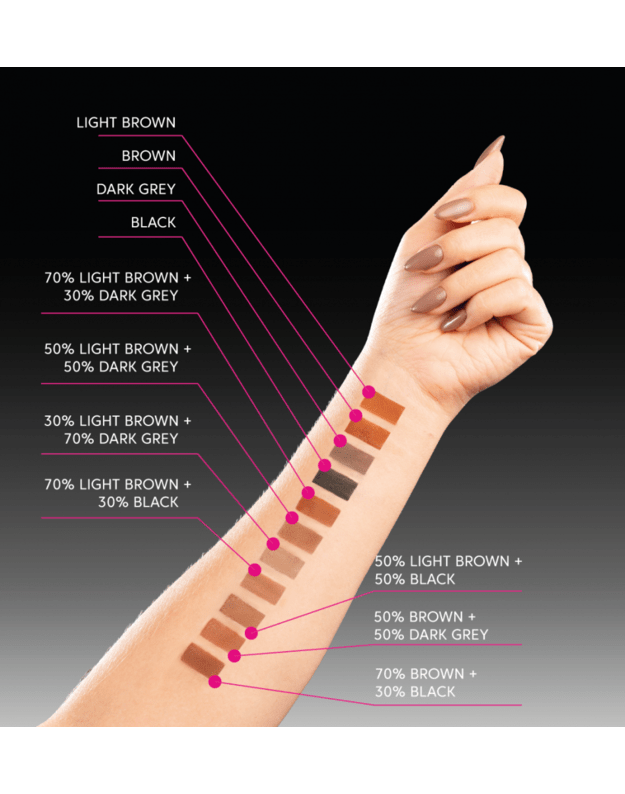 ZOLA TATTOO TINT rinkinys – šviesiai ruda, ruda, tamsiai pilka ir juoda 1