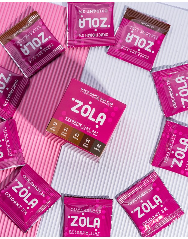 Zola kreminiai antakių ir blakstienų dažai su kolagenu- SAŠETĖMIS