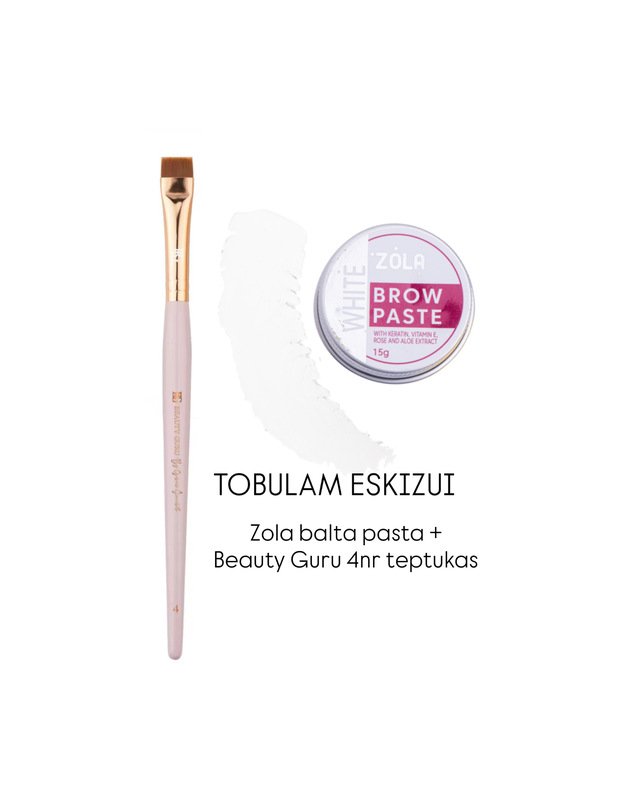 TOP rinkinys TOBULAM antakių eskizui! Zola balta pasta ir 4nr teptukas 