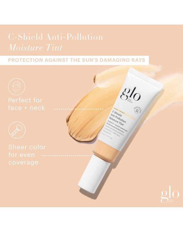 GLO SKIN BEAUTY -  APSAUGINIS DRĖKINAMASIS KREMAS SU ATSPALVIU NUO TARŠOS SPF 30 C-SHIELD / PROTECT+PREVENT C-SHIELD ANTI-POLLUTION MOISTURE TINT SPF 30
