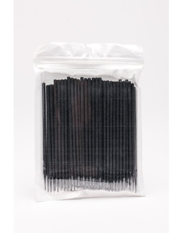 Mikrošepetėliai (microbrush) juodi 100vnt.