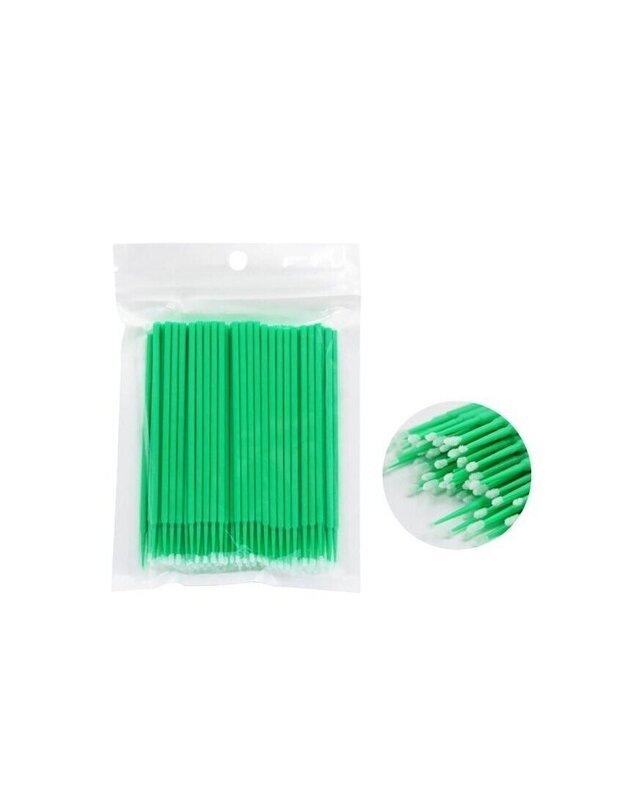 Mikrošepetėliai (microbrush) žali 100vnt.